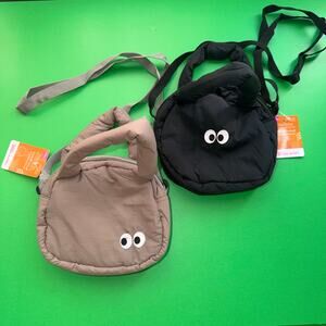 Totoro Dust Sprite Puffy Plush Bag Purse Gray Black Japan Studio Ghibli Miyazake